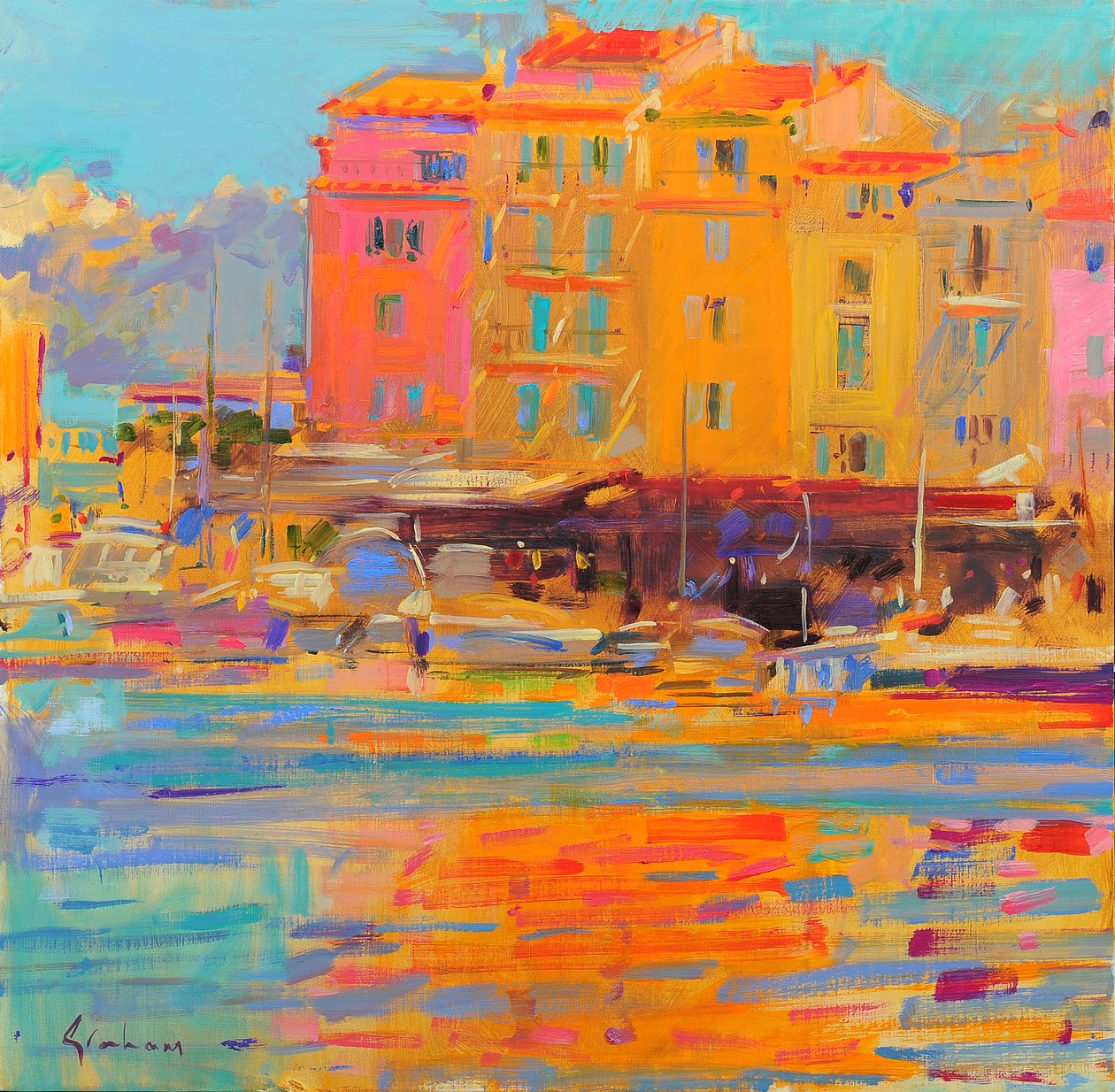 Saint Tropez tükörképe alkotó: Peter Graham (Contemporary)