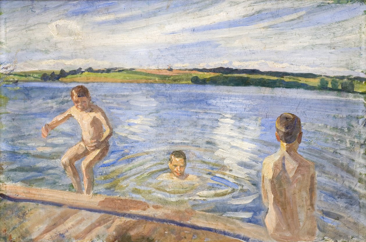 Fiúk fürdőzése alkotó: Peter Hansen