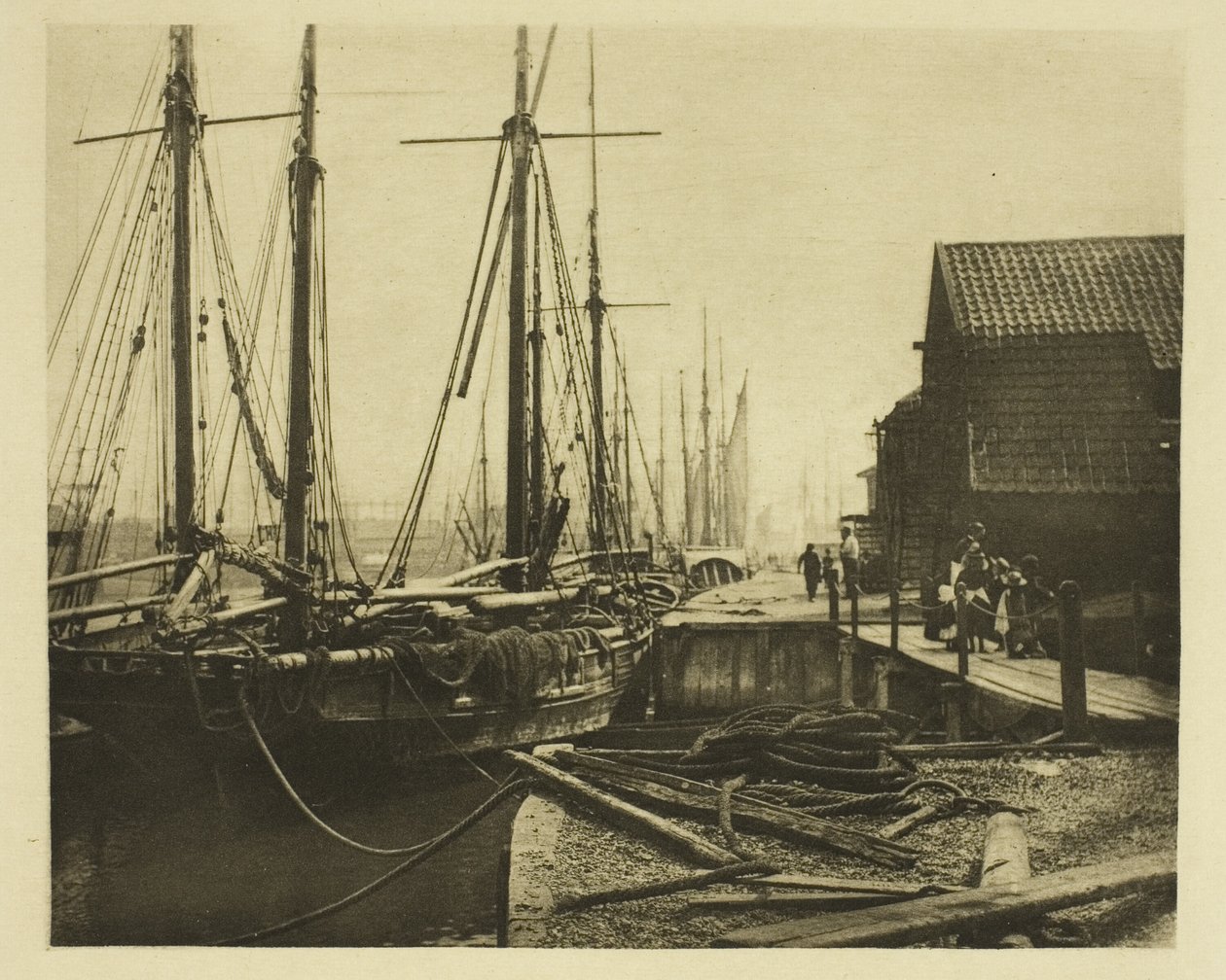 A rakpartok vacsoraidőben alkotó: Peter Henry Emerson