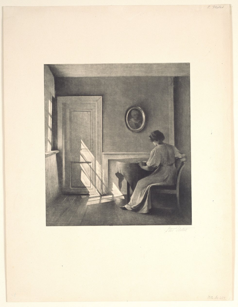 Napsütés az ajtón alkotó: Peter Vilhelm Ilsted