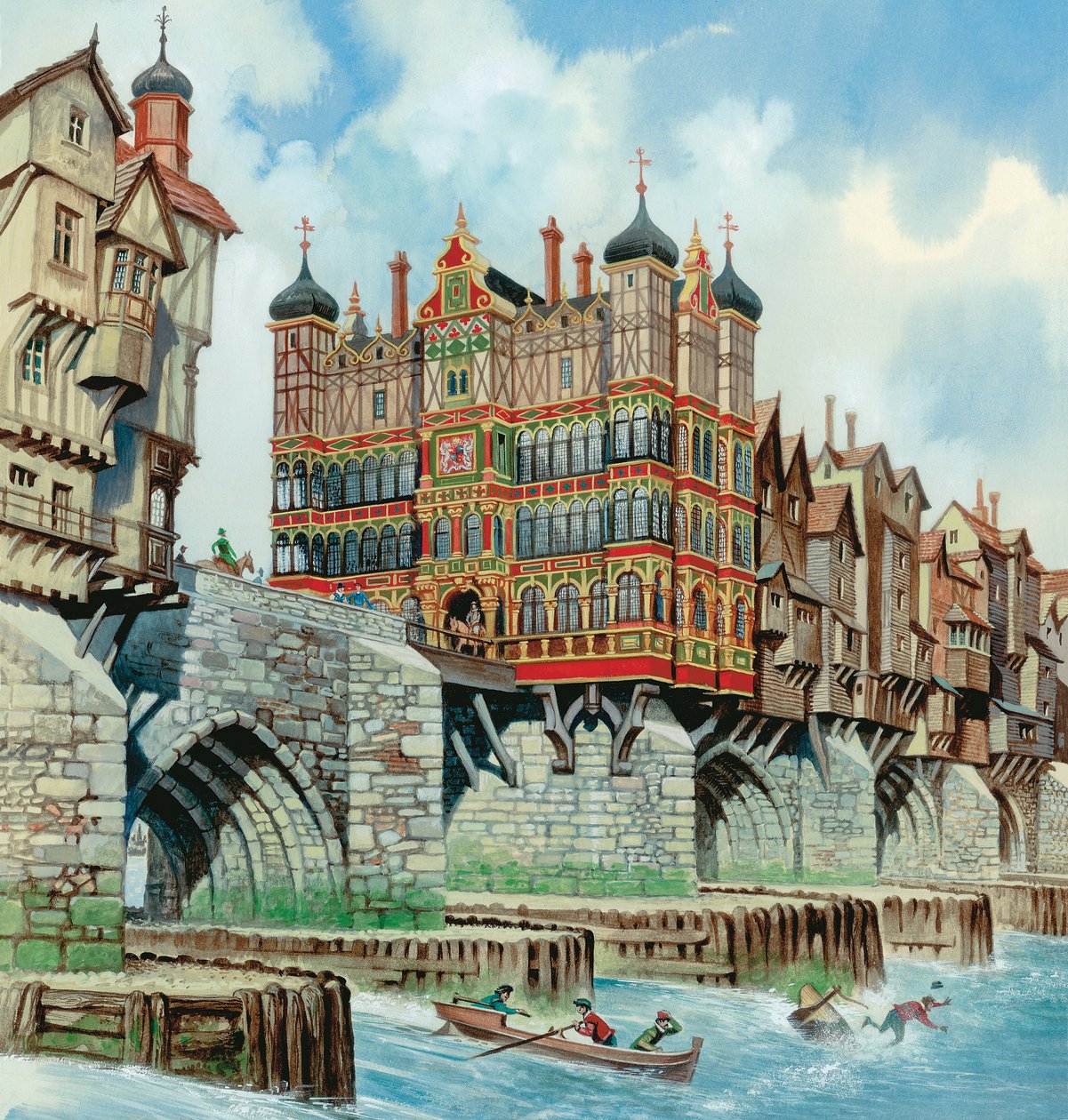 Old London Bridge (gouache, papír) alkotó: Peter Jackson