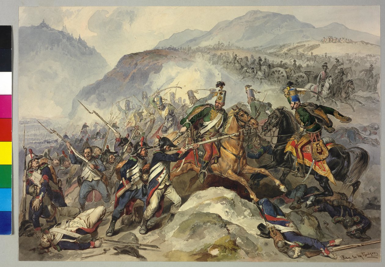 Tarvisi csata 1797 (akvarell) alkotó: Peter Johann Nepomuk Geiger
