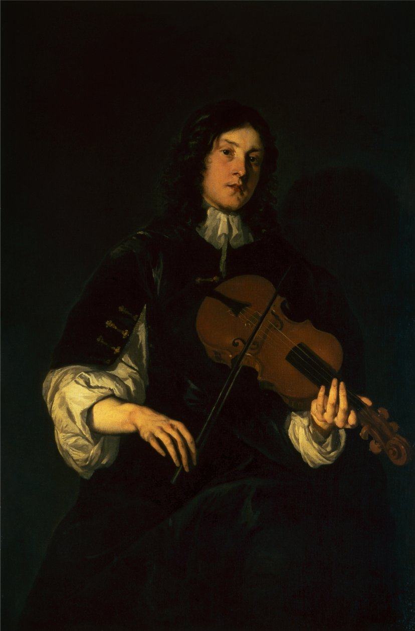 Hegedűn játszó férfi (olaj) alkotó: Peter Lely