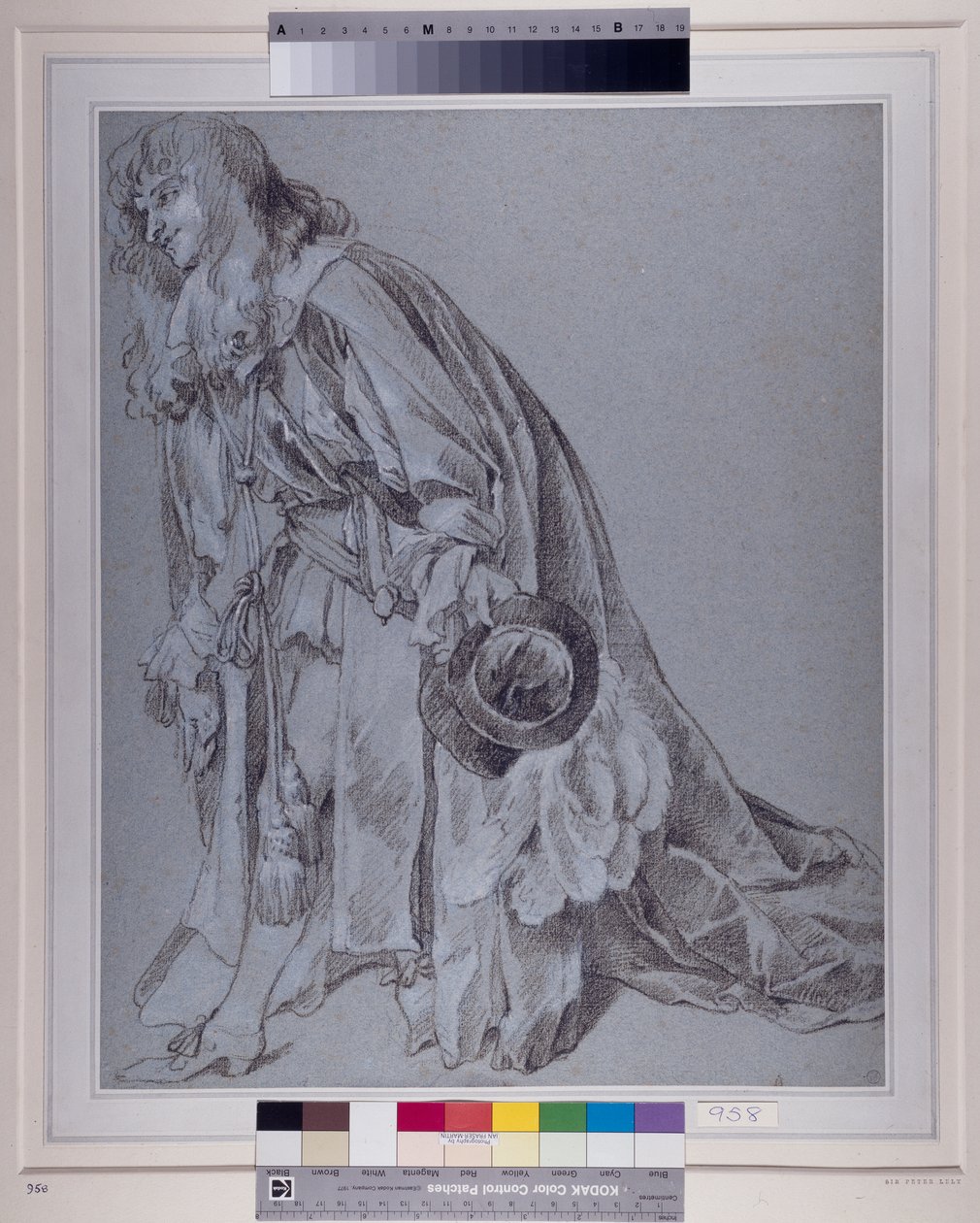 Tiszteletreméltó figura (kréta papíron) alkotó: Peter Lely