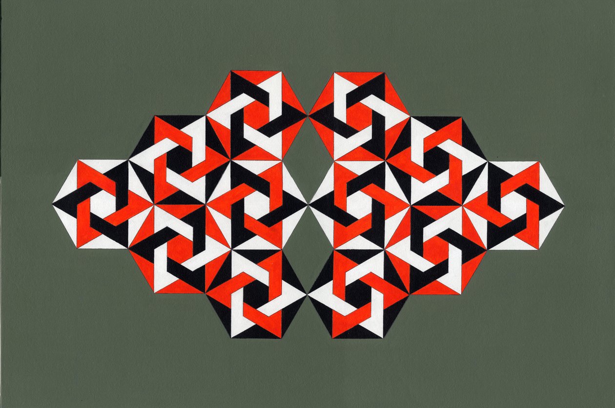 Hexagramok, 2009 (akril, vászon) alkotó: Peter McClure