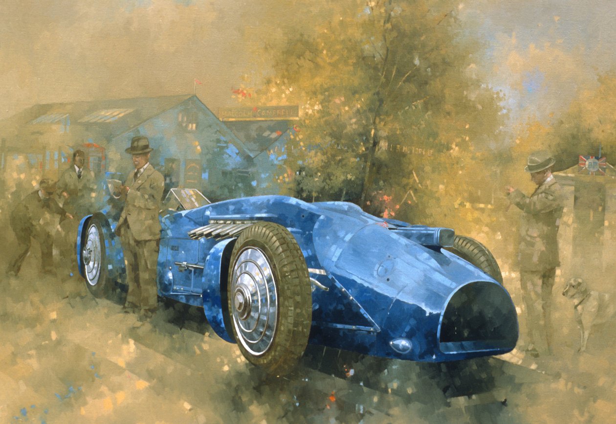 Bluebird at Brooklands (olaj, vászon) alkotó: Peter Miller