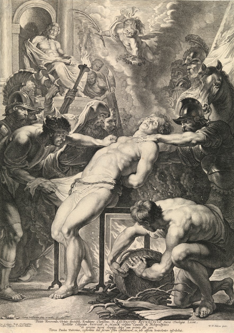 Szent Laurentius vértanúsága (metszet) alkotó: Peter Paul Rubens