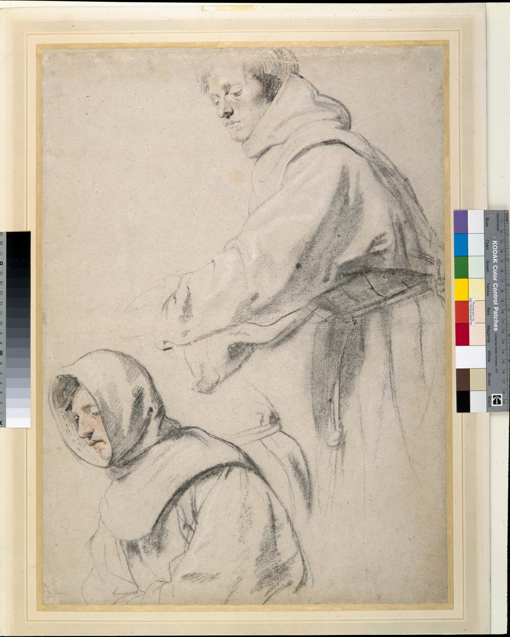 Két ferences szerzetes (kréta papíron) alkotó: Peter Paul Rubens