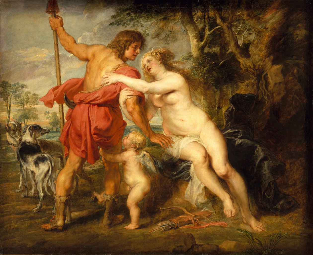 Vénusz és Adonisz, valószínűleg az 1630-as évek közepén. alkotó: Peter Paul Rubens