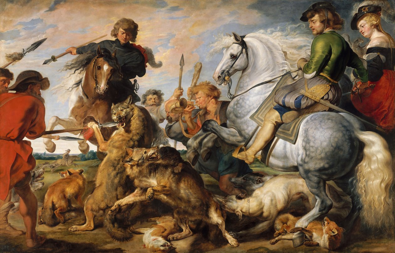 Farkas- és rókavadászat, kb. 1616. alkotó: Peter Paul Rubens