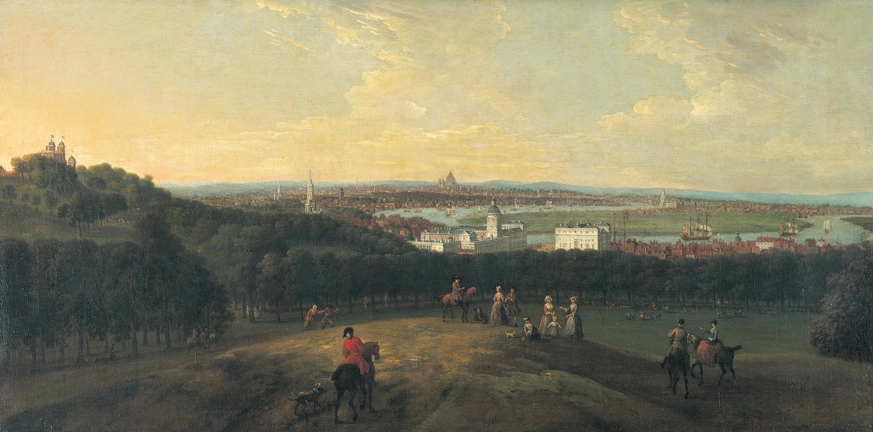 London a Greenwich Parkból, 1718. alkotó: Peter Tillemans
