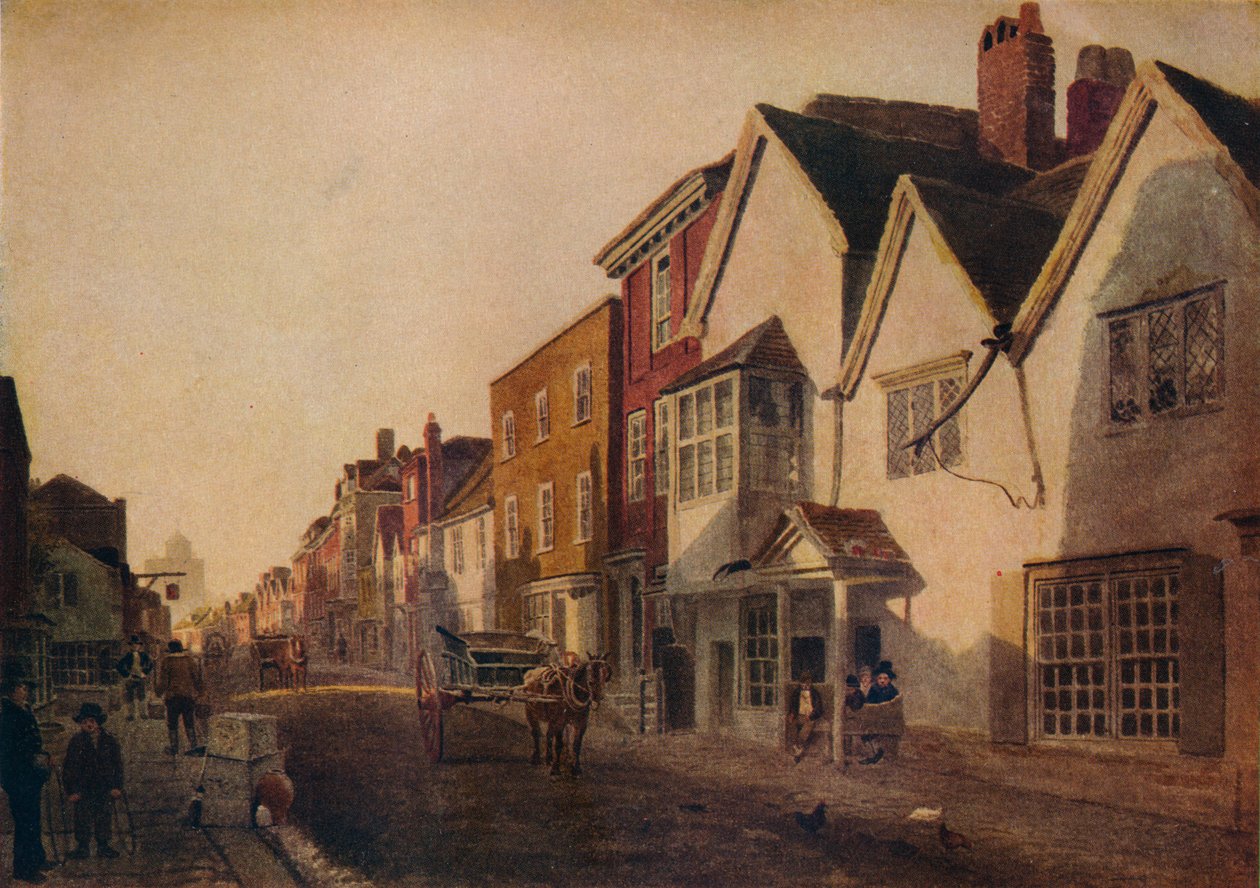 Eton High Street, 19. század, 1924 alkotó: Peter de Wint