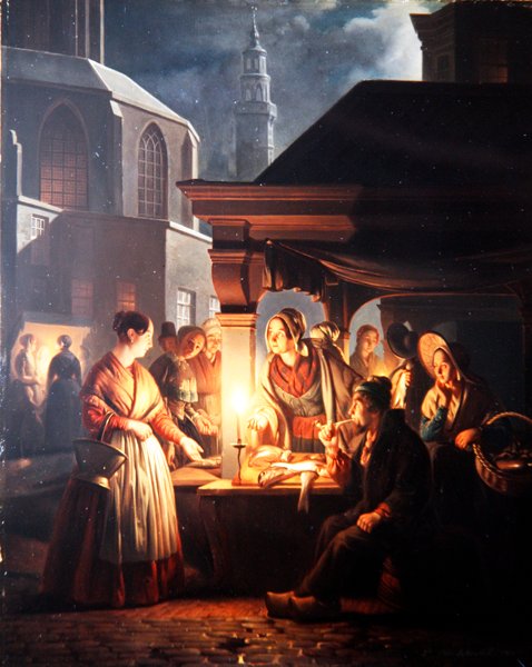 A halas bódé (olaj, tábla) alkotó: Petrus van Schendel
