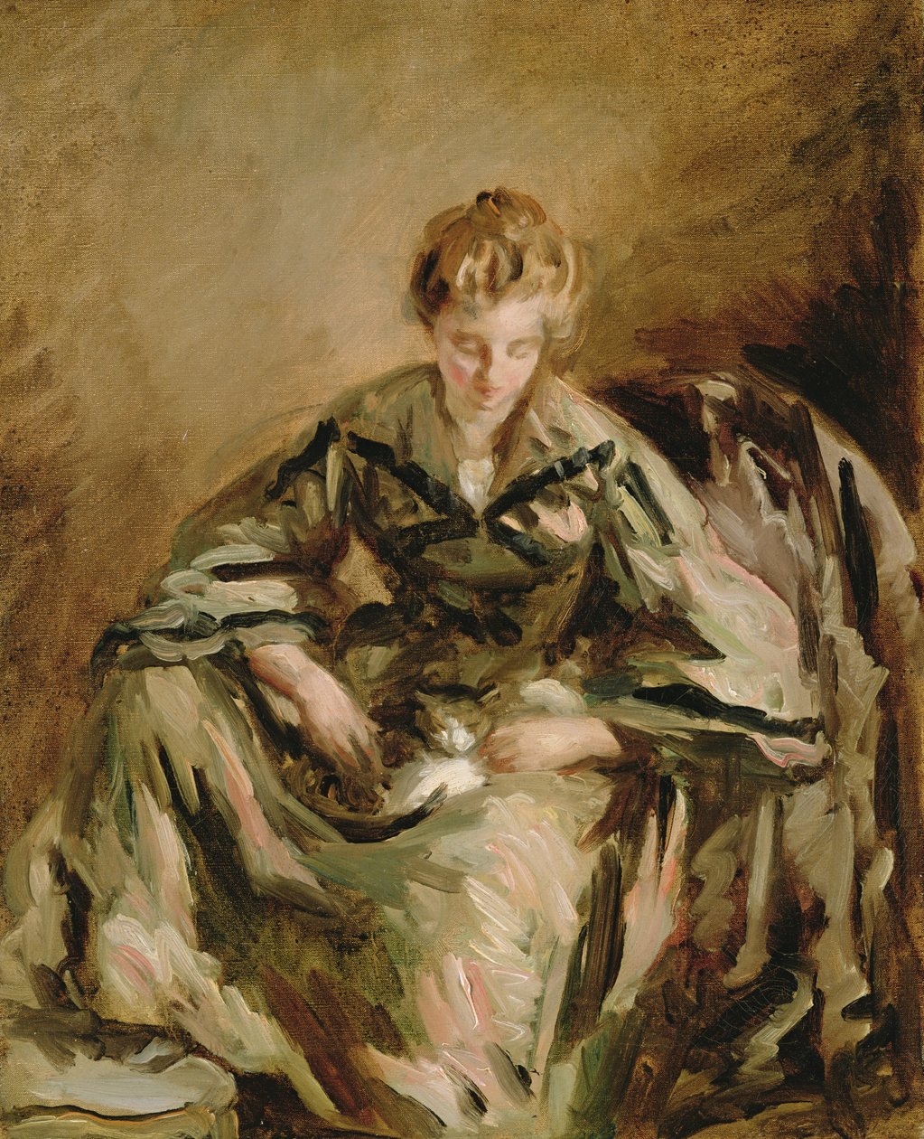 Lány macskával alkotó: Philip Wilson Steer