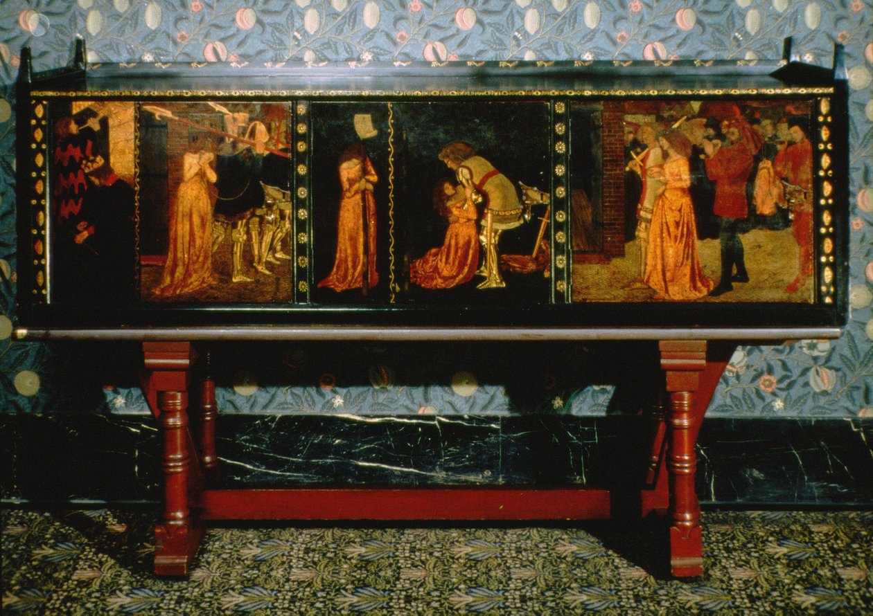 Szent György szekrény, 1861 (tölgyfa, festett panelekkel) alkotó: Philip Webb