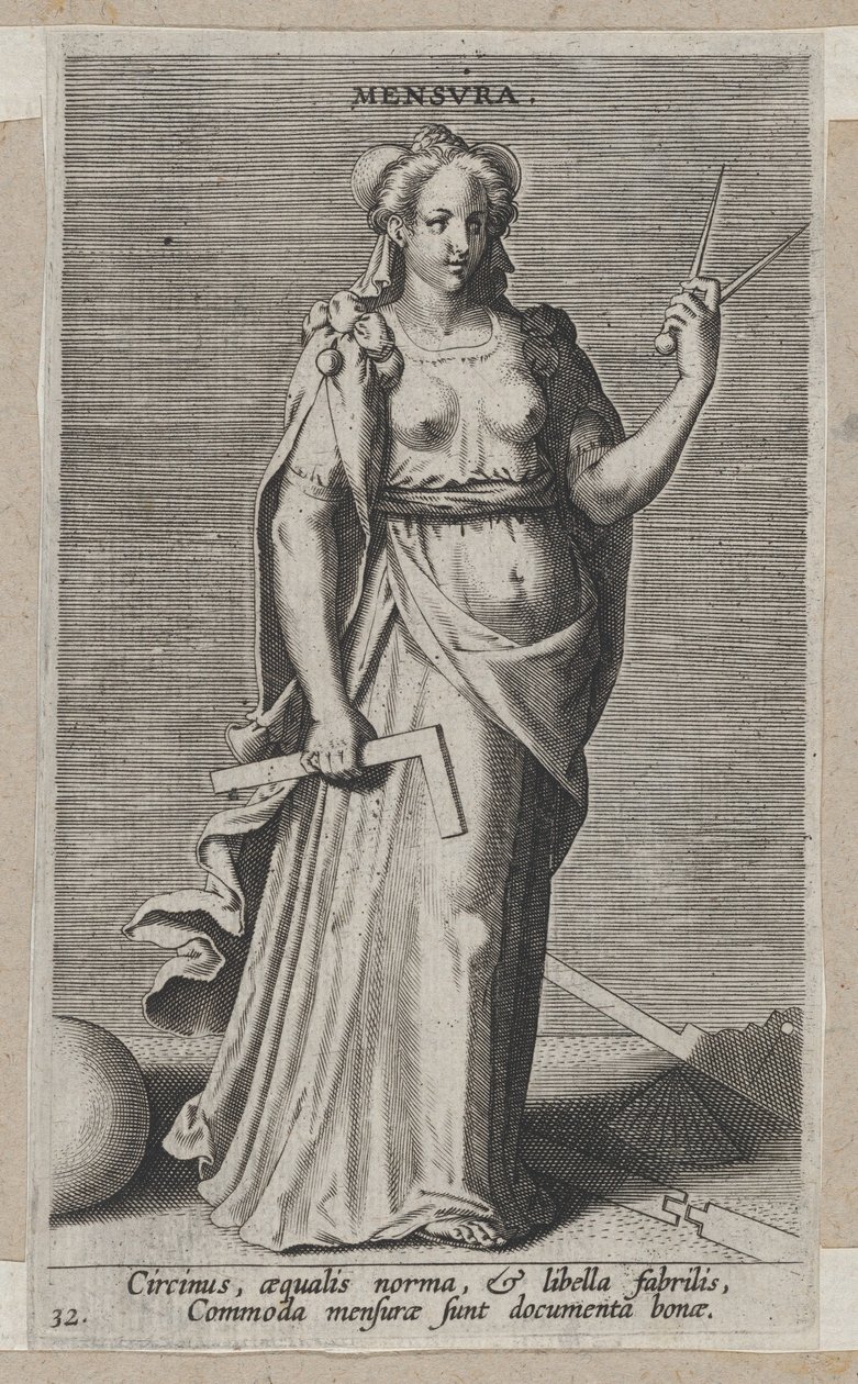 A mérték, a Prosopographia, kb. 1585-90., kb. 1585-90. alkotó: Philip Galle
