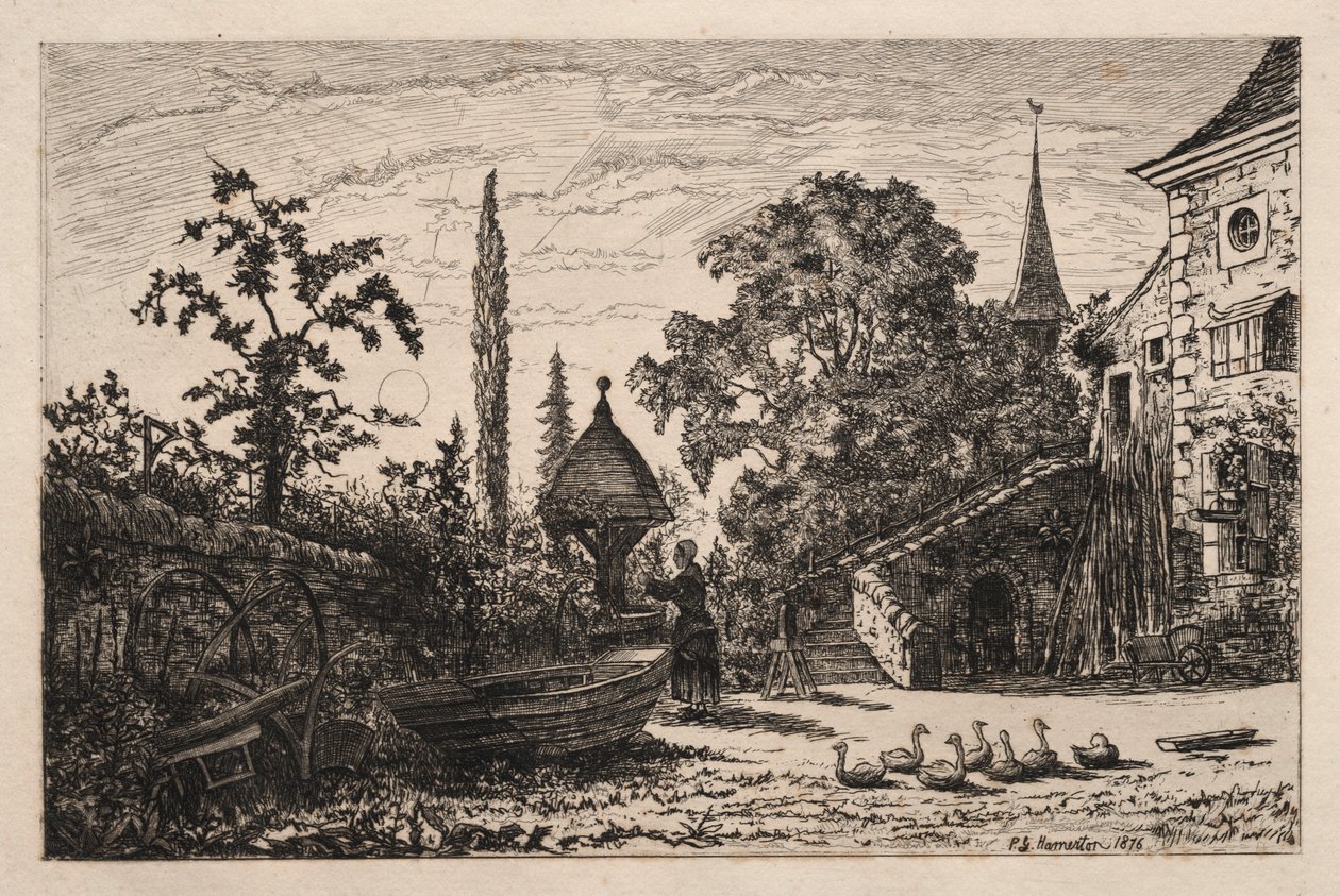 Az udvar, 1876. alkotó: Philip Gilbert Hamerton