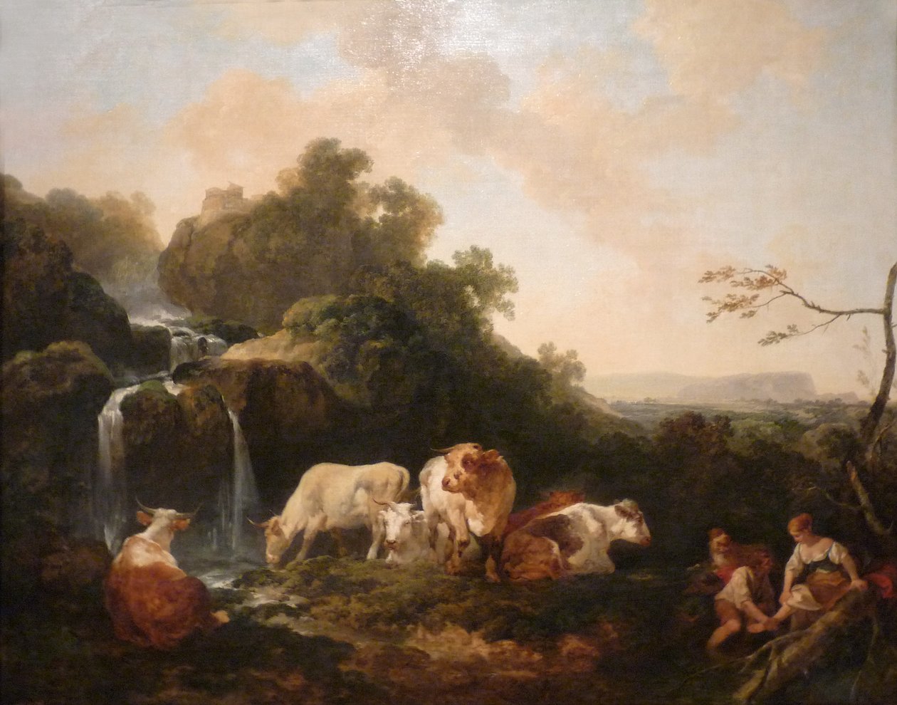 Loutherbourg-tájkép a vízesésnél alkotó: Philip James de Loutherbourg