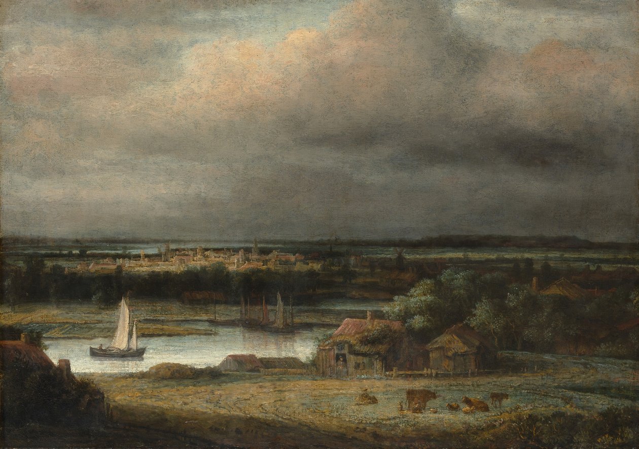 Széles folyó táj, kb. 1648-49. alkotó: Philip Koninck