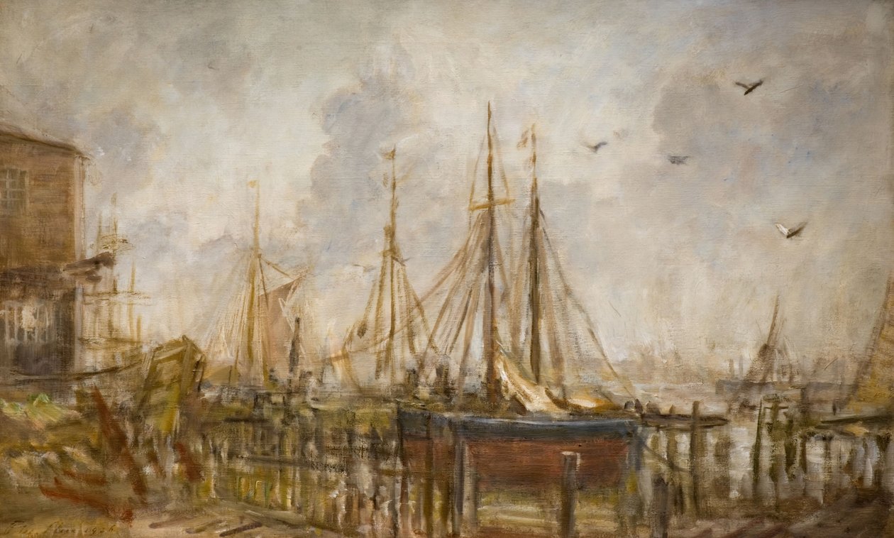 Hajógyár, Shoreham, Sussex, 1926. alkotó: Philip Wilson Steer