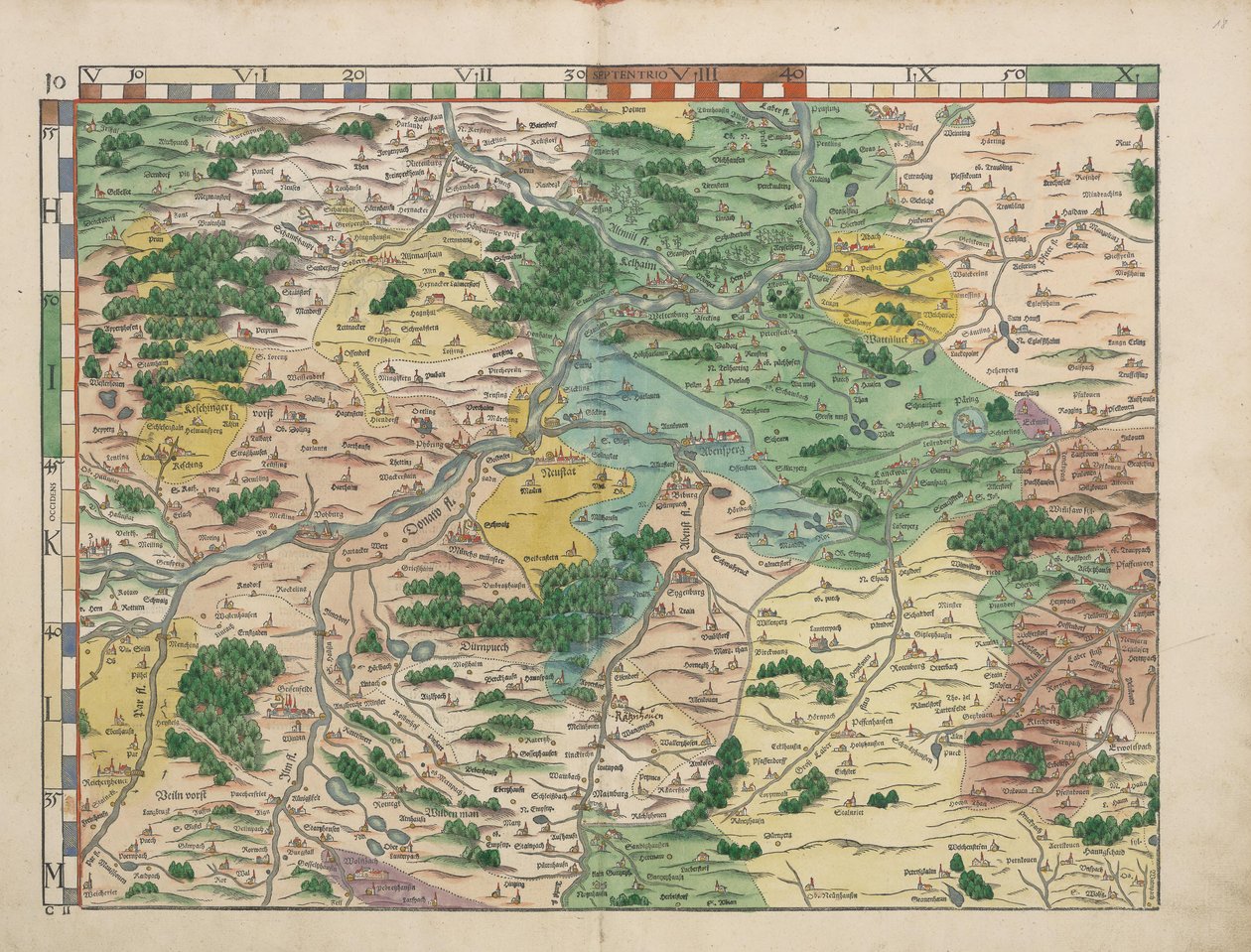 Bajor országtáblák 1568-ból (10. panel) alkotó: Philipp Apian