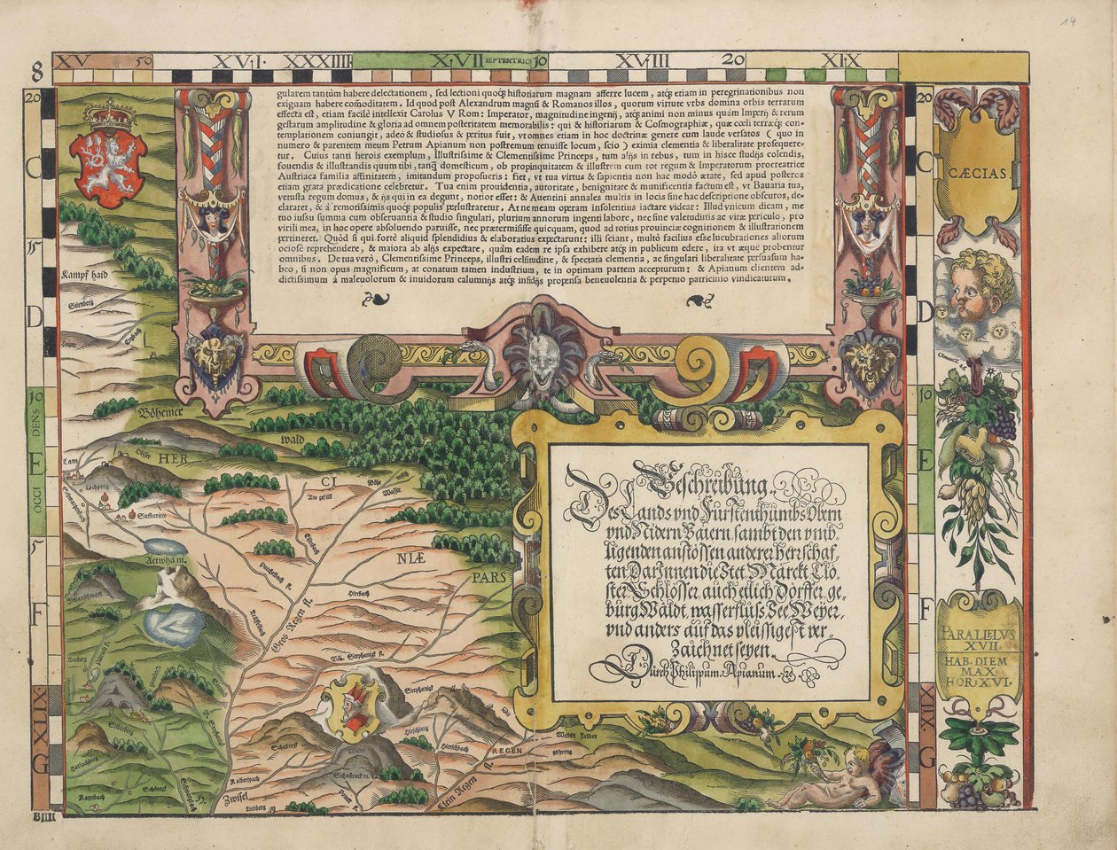 Bajor országtáblák 1568-ból (8. panel) alkotó: Philipp Apian