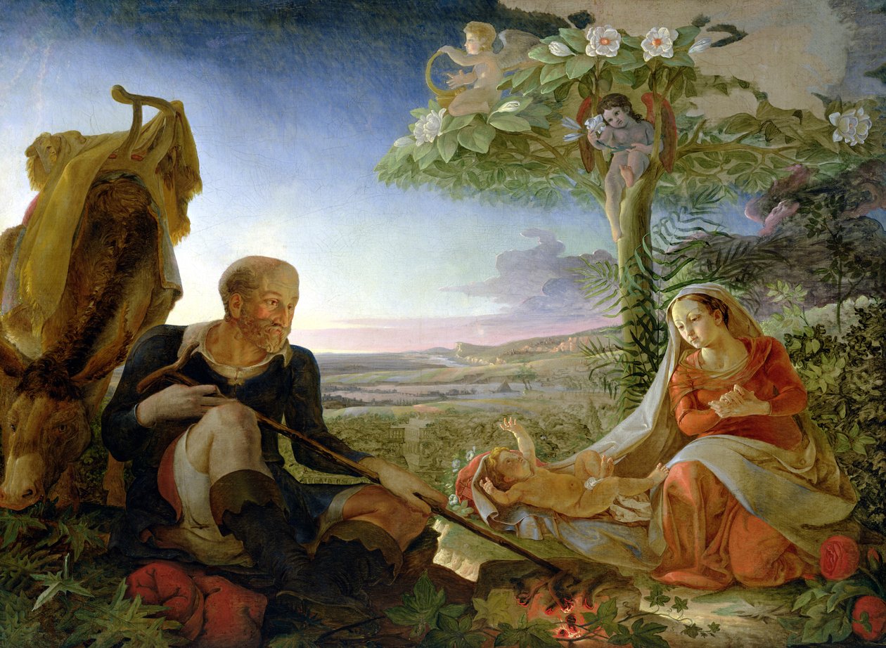 Pihenés az egyiptomi repülésen, 1805-6 alkotó: Philipp Otto Runge