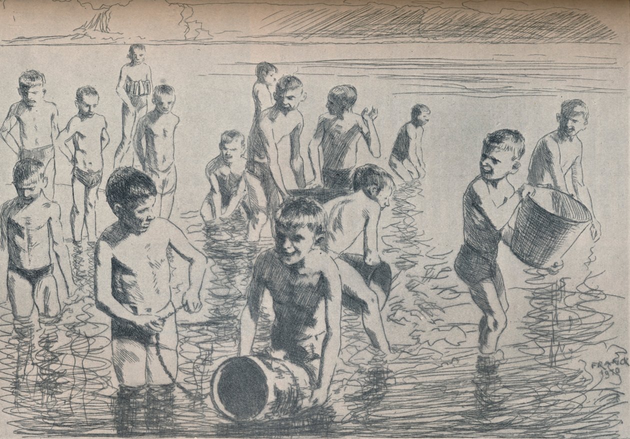 Fiúfürdőzés, 1911 alkotó: Philipp Franck
