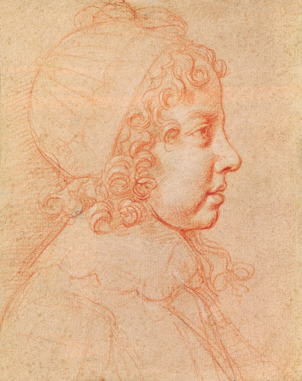 XIV. Lajos gyermekkori portréja (piros kréta papíron) alkotó: Philippe de Champaigne
