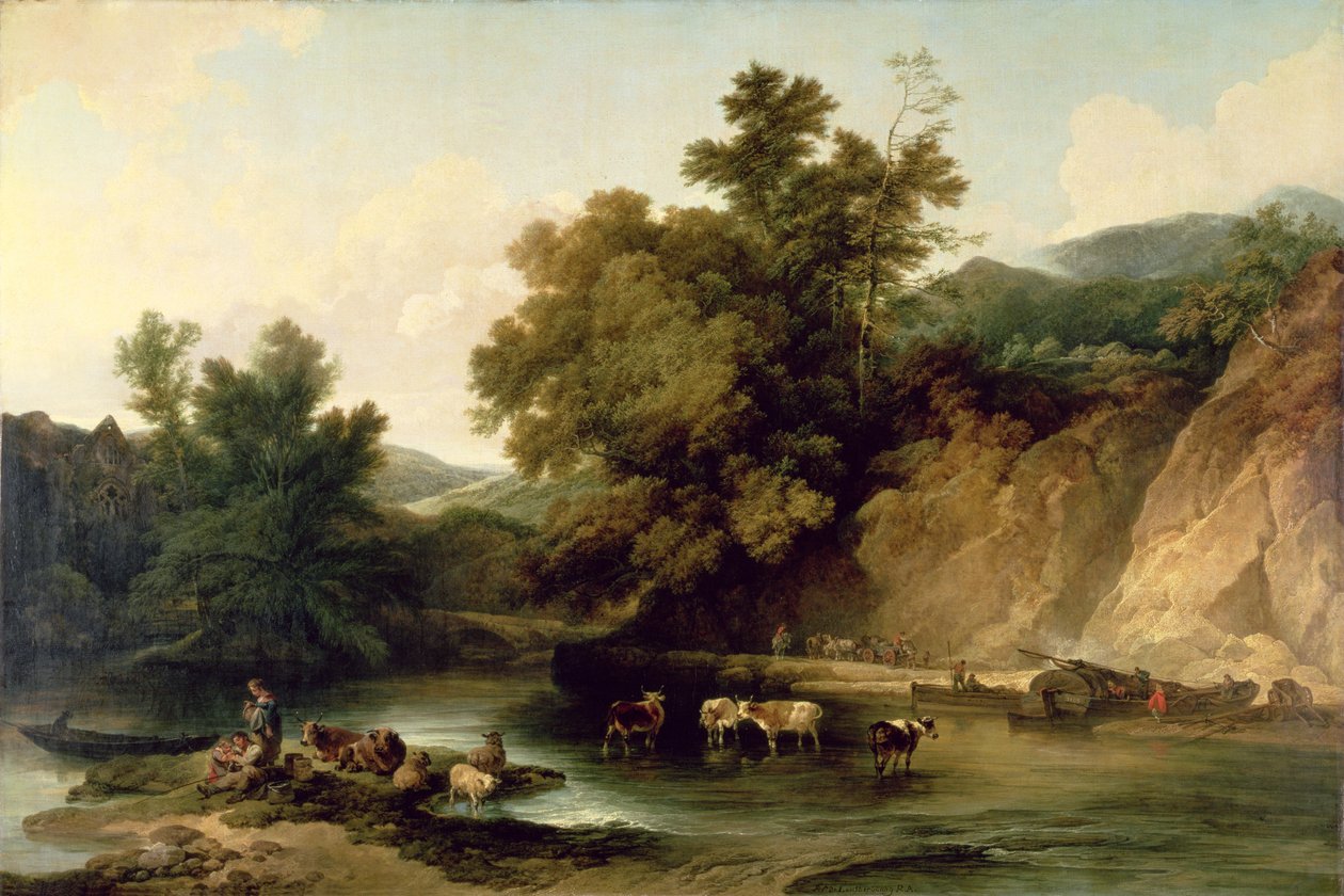 A Wye folyó a Tinterni apátságban, 1805 alkotó: Philippe Jacques de Loutherbourg