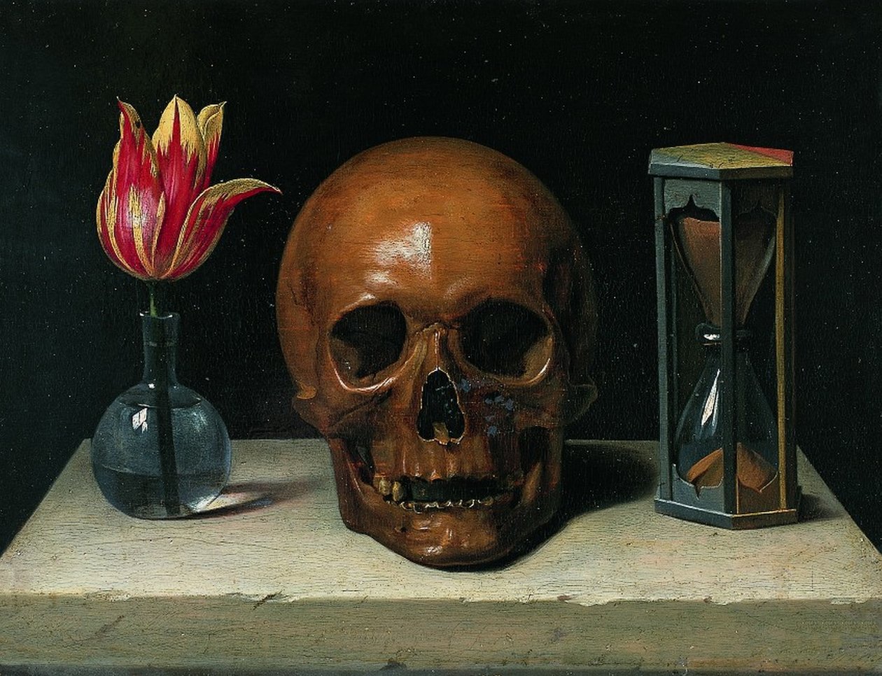 Csendélet koponyával, vanitas festmény alkotó: Philippe de Champaigne