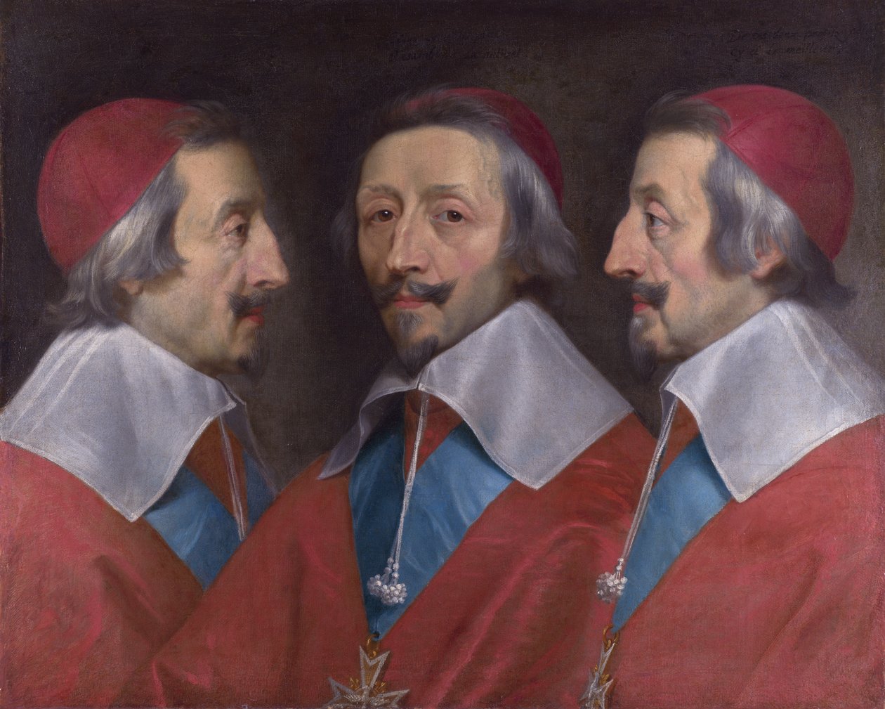 Richelieu bíboros hármas portréja alkotó: Philippe de Champaigne