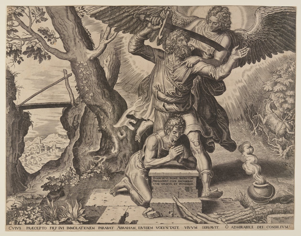Ábrahám áldozata alkotó: Philips Galle