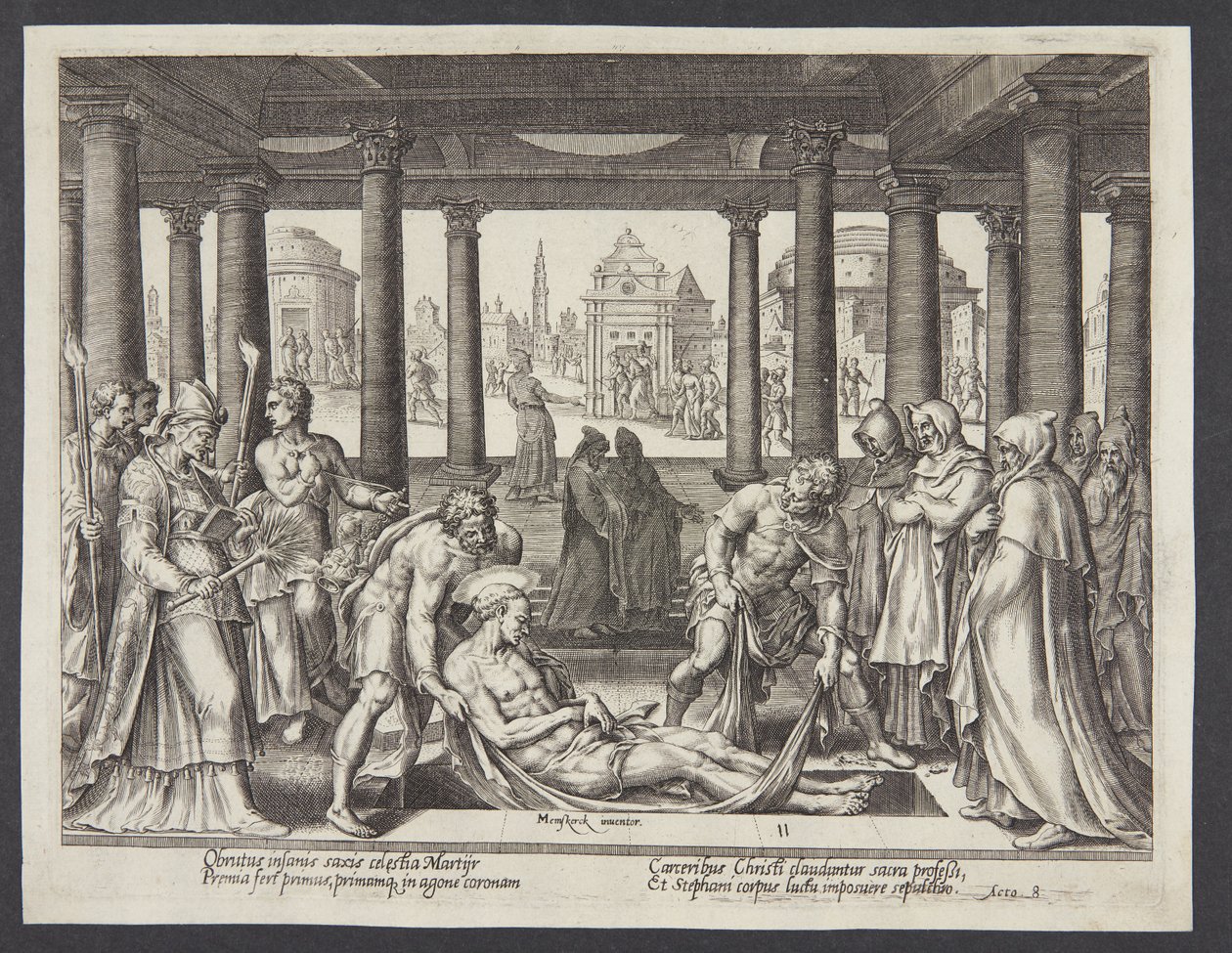 Szent István temetése alkotó: Philips Galle