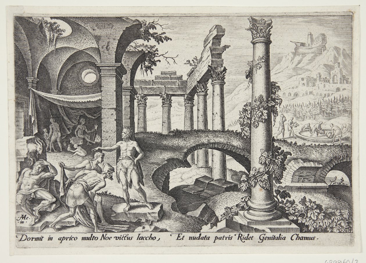 Noé gúnyolása alkotó: Philips Galle