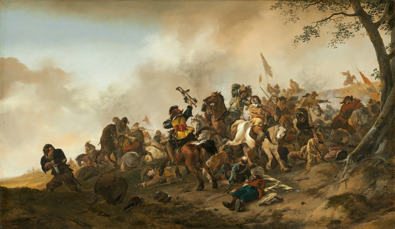 Csatajelenet, 1645-1646 körül alkotó: Philips Wouwerman