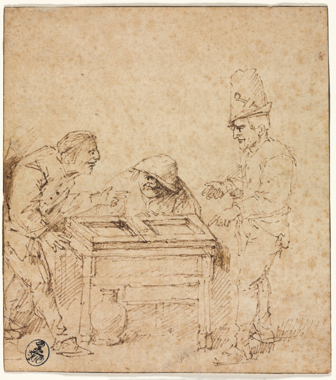 A Tric-Trac Players c. 1660. alkotó: Philips de Koninck