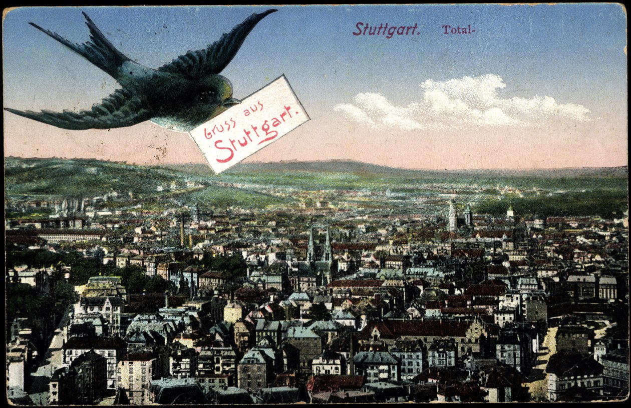 Stuttgart, a város látképe fecskével alkotó: Photographer German