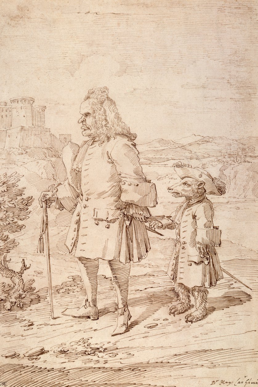 Dr. James Hay, mint medvevezér, 1704-29 körül (toll és tinta papíron) alkotó: Pier Leone Ghezzi