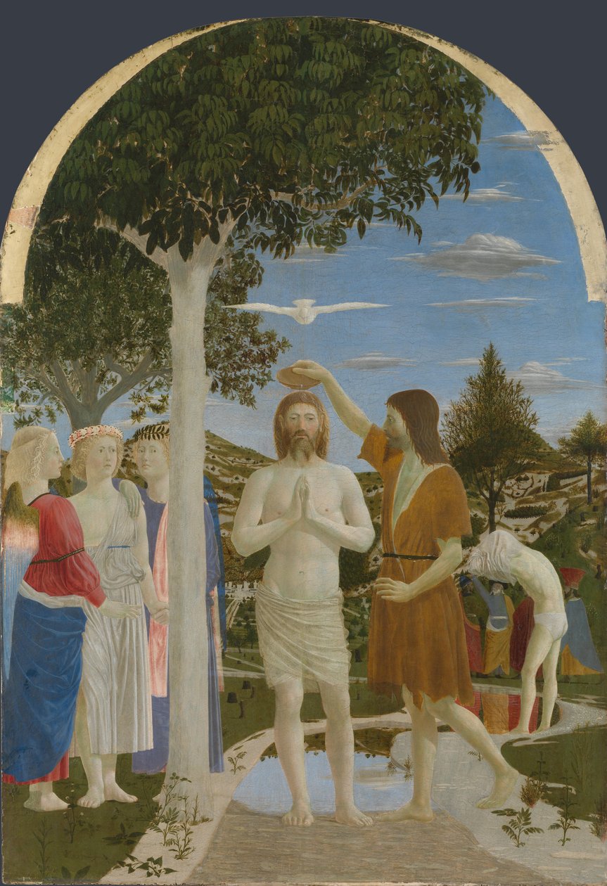 Krisztus megkeresztelkedése, 1450-es évek alkotó: Piero della Francesca