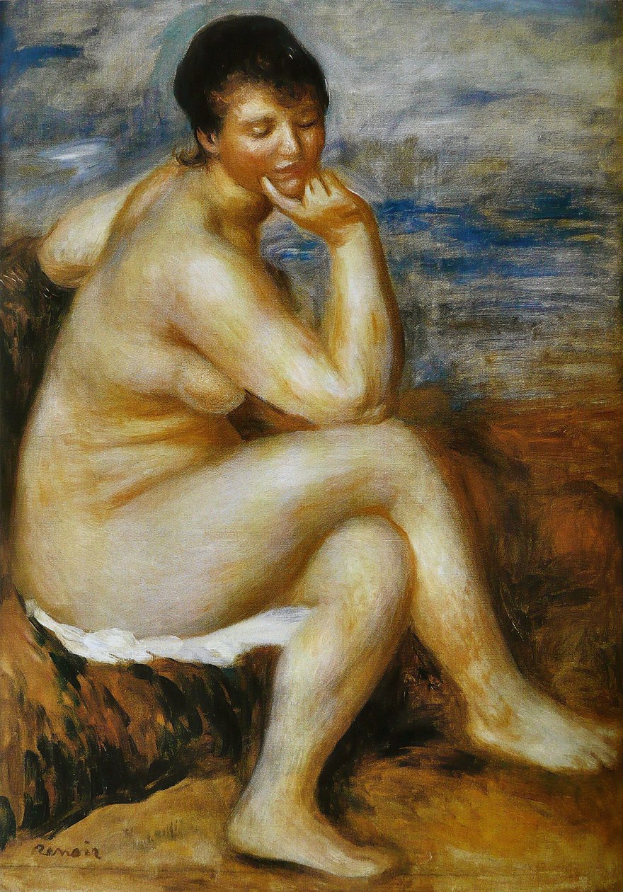 Fürdő a sziklánál alkotó: Pierre Auguste Renoir