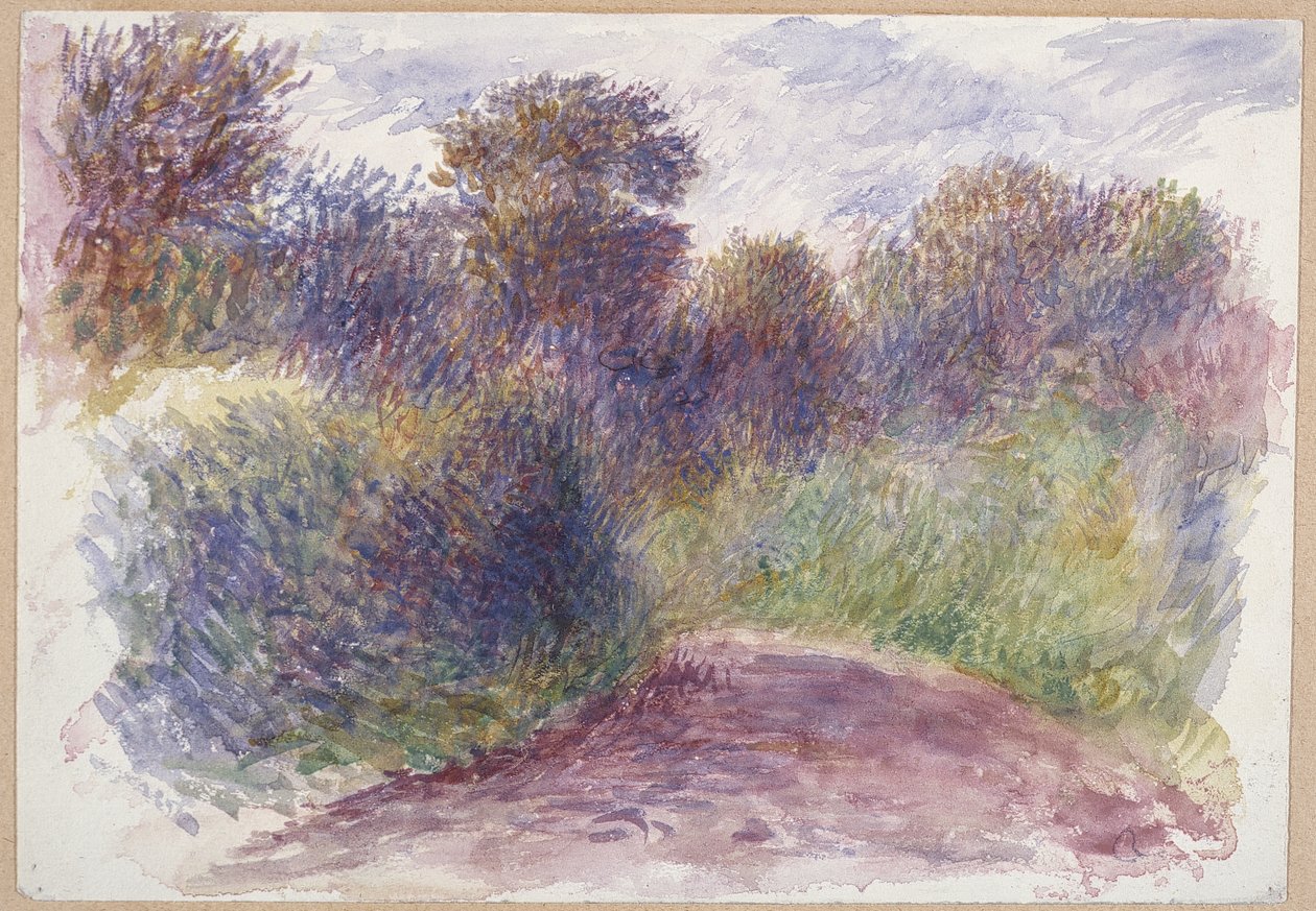 Country Lane (wc fehér szőtt papíron) alkotó: Pierre Auguste Renoir