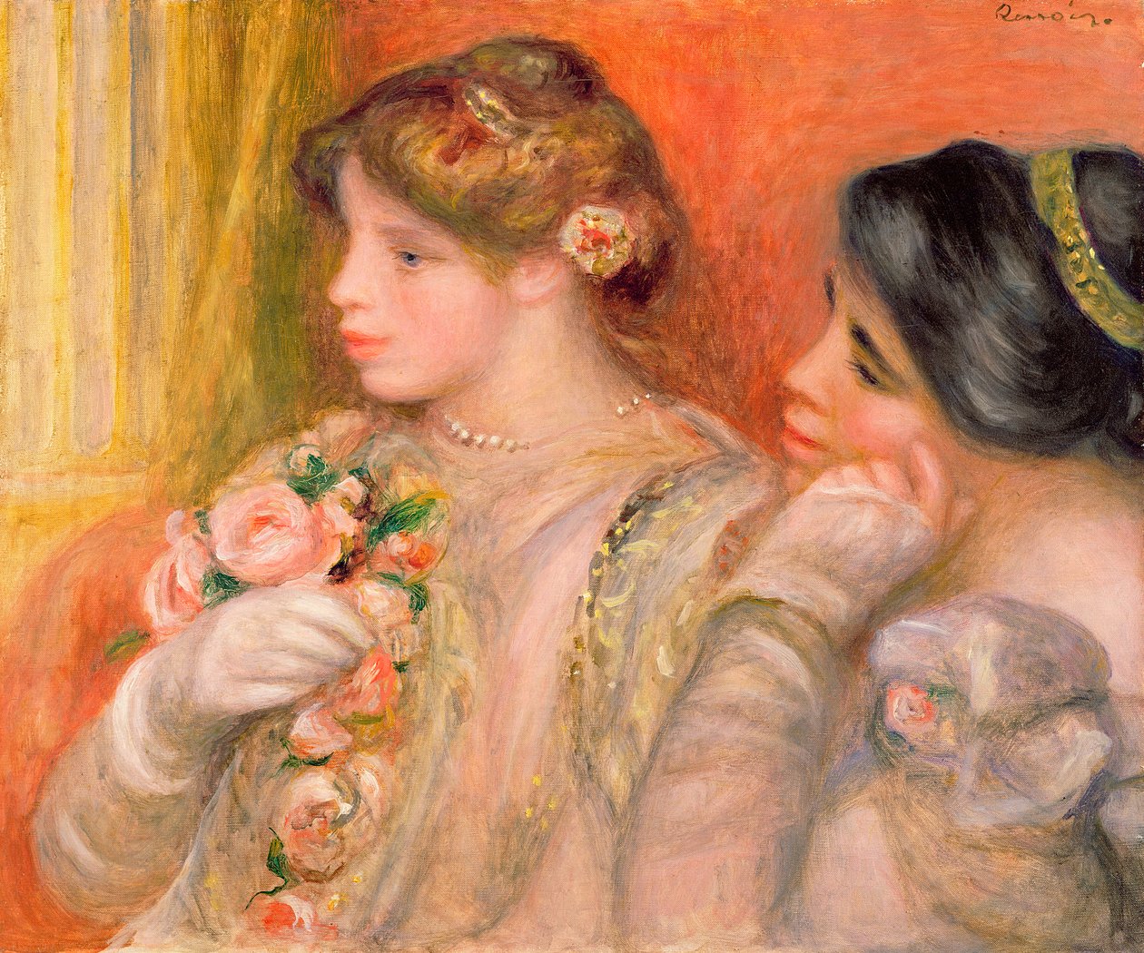 A La Loge-ban, 1908 körül alkotó: Pierre Auguste Renoir