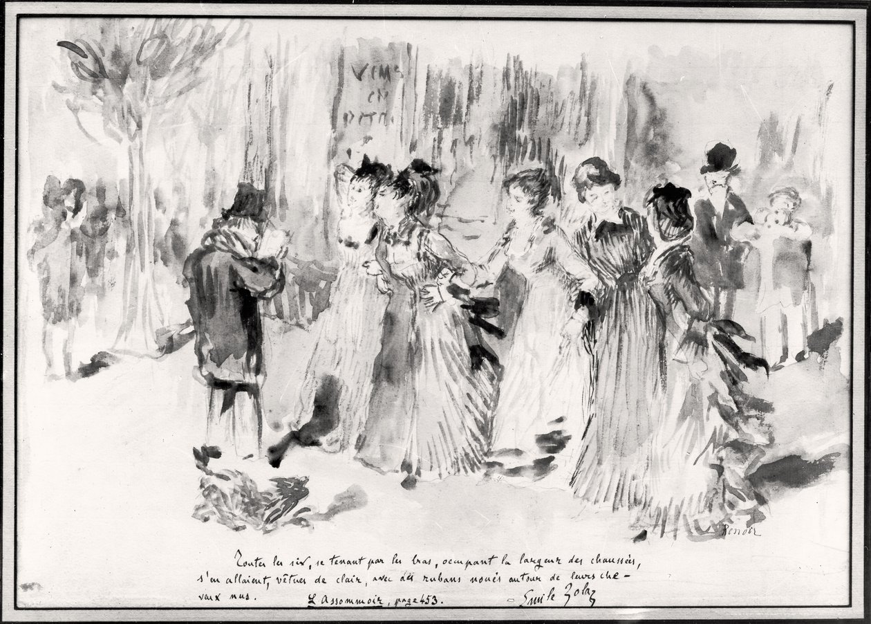 Illusztráció LAssommoirhoz (1876-77), Emile Zola (1840-1902), 453. oldal (papíron mosás) alkotó: Pierre Auguste Renoir