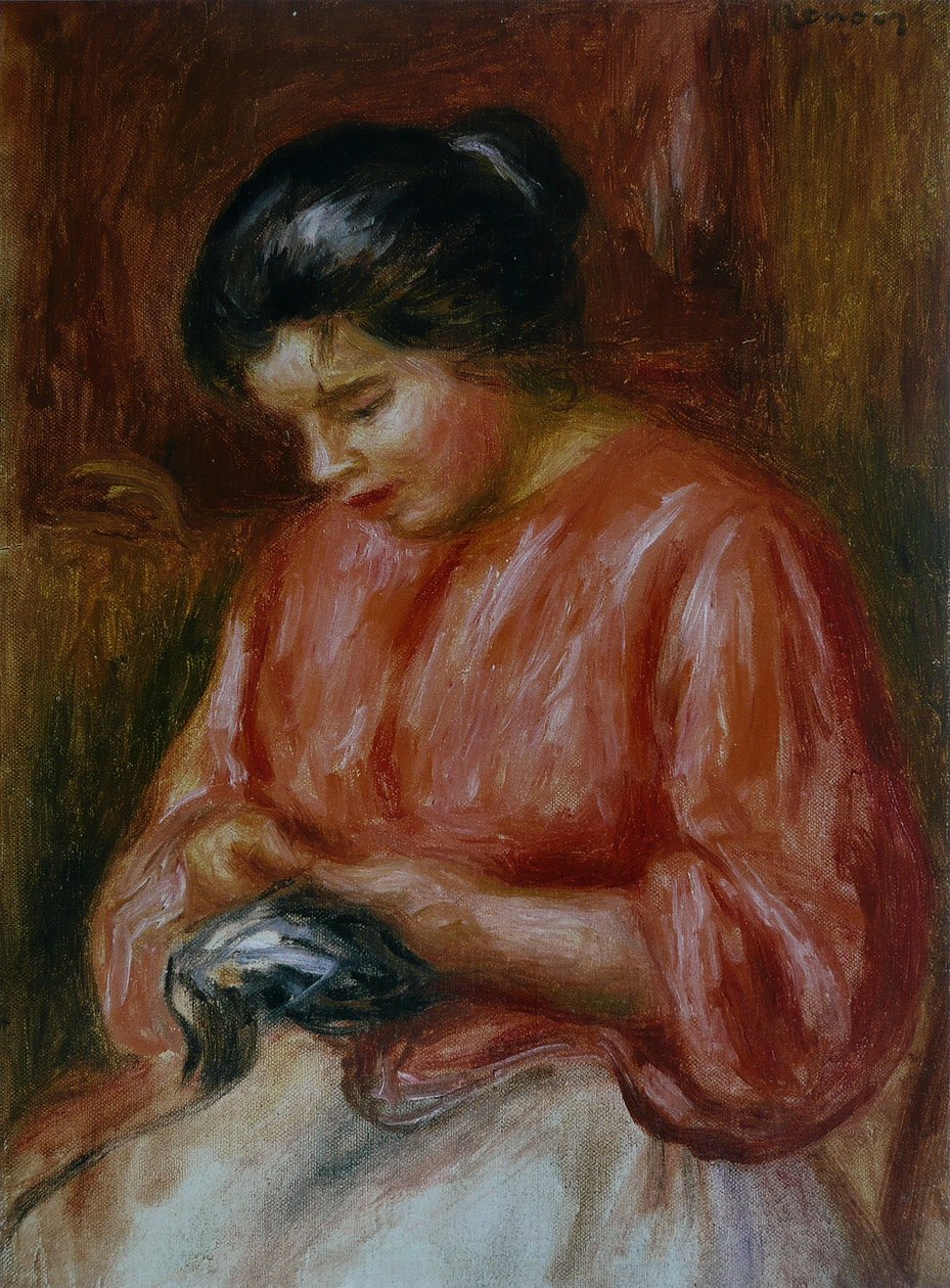 Lány pirosban alkotó: Pierre Auguste Renoir