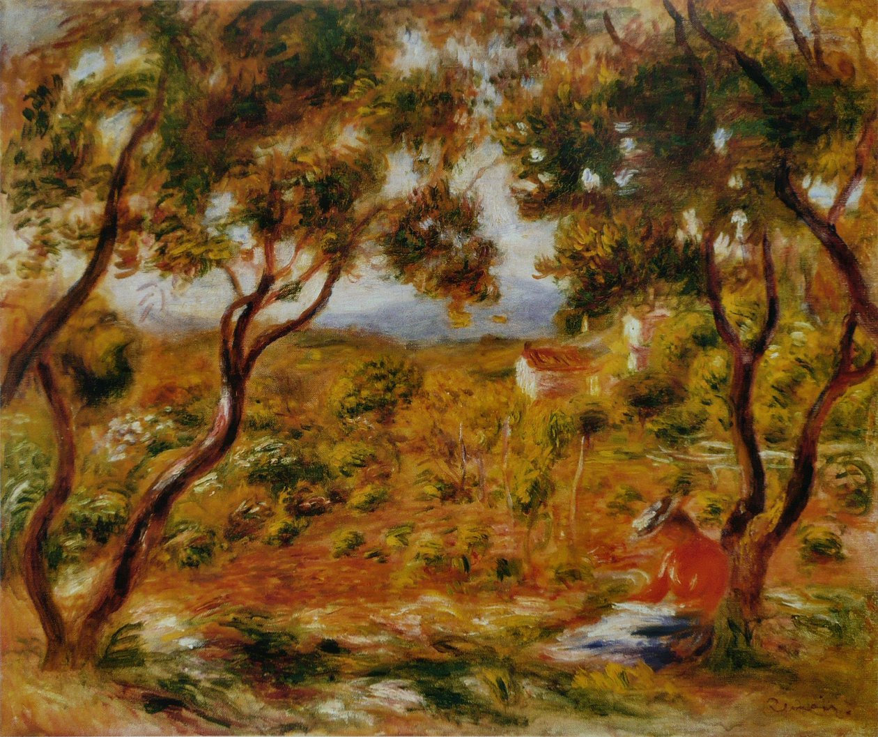 A szőlő Cagnes -ban alkotó: Pierre Auguste Renoir