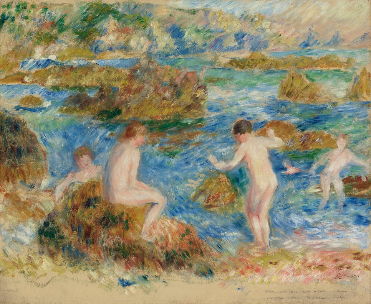 Meztelen fiúk a sziklákban Guernseyben alkotó: Pierre Auguste Renoir