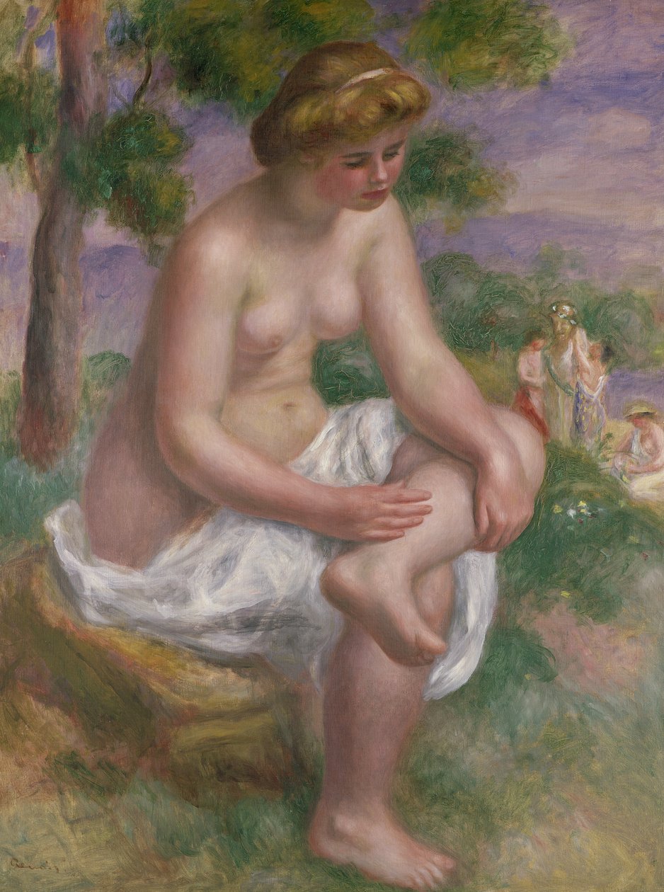 Ülő fürdőző tájképben vagy Eurydice, 1895-1900 alkotó: Pierre Auguste Renoir