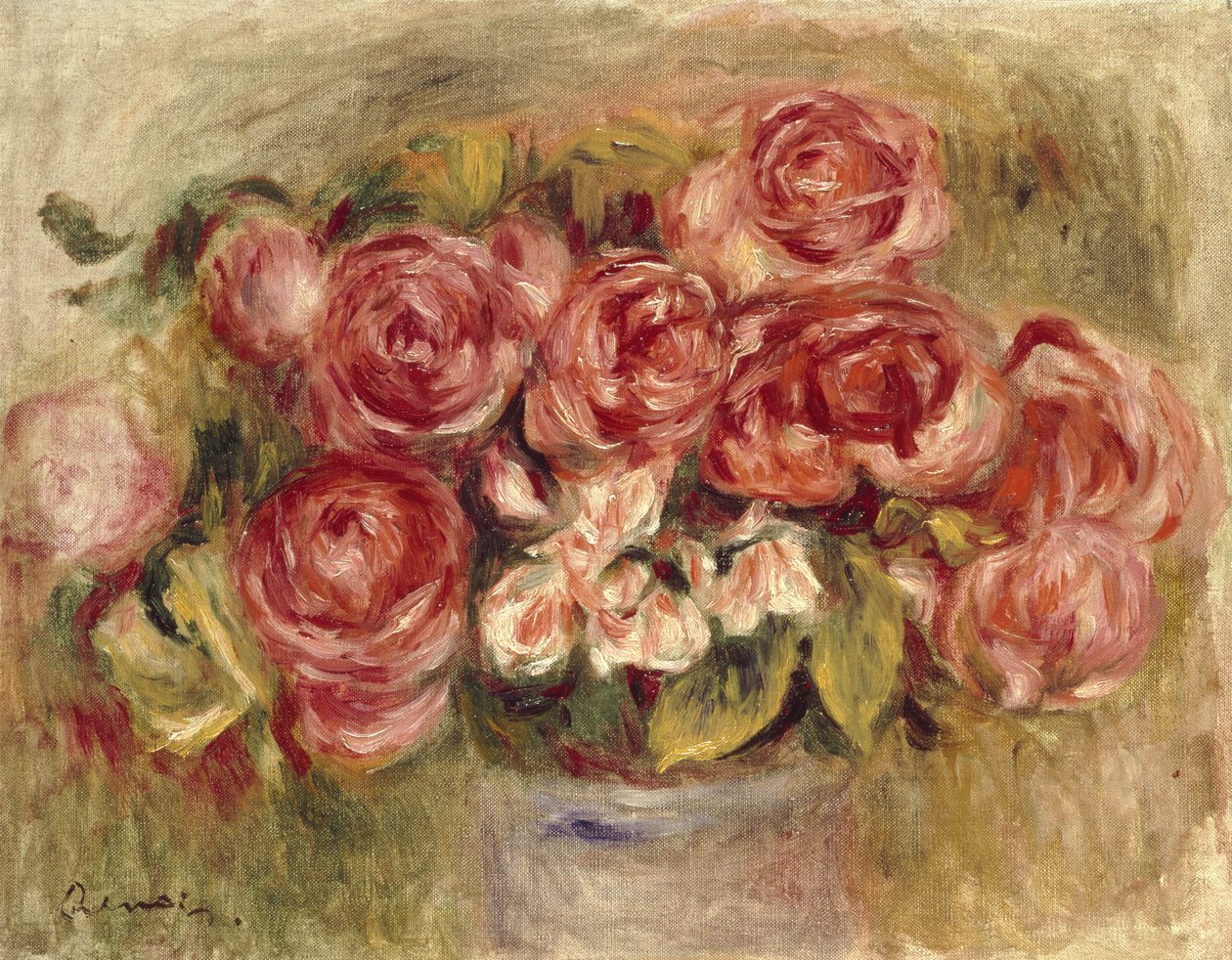Rózsák csendélete vázában, 1880-as és 1890-es évek alkotó: Pierre Auguste Renoir