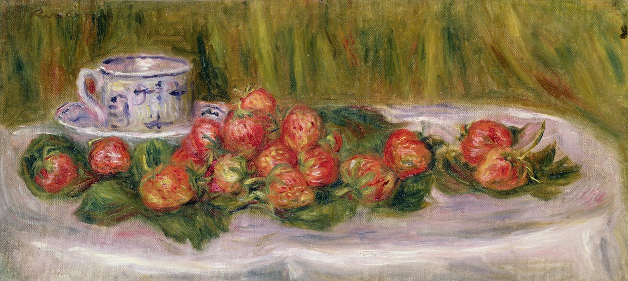 Eper csendélet és teáscsésze, 1905 körül alkotó: Pierre Auguste Renoir